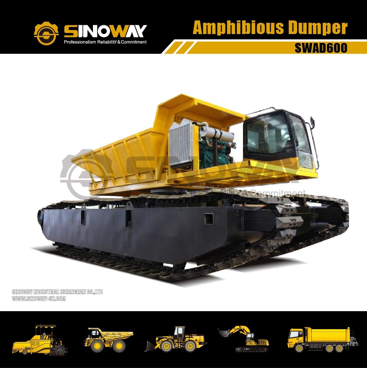 SINOWAY 6 ton Amphibious Dump truck for sale