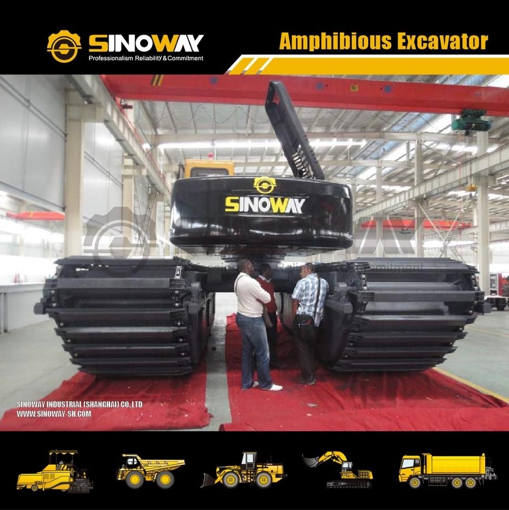 High Quality 20 ton Excavator Amphibi SINOWAY Amphibious Swamp Excavator Marsh Buggy for sale