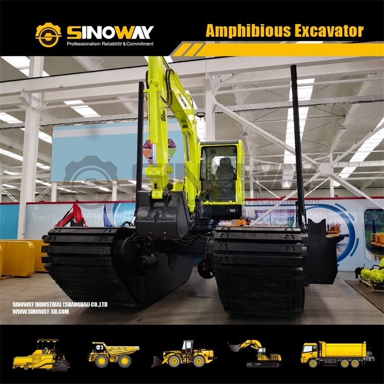 SINOWAY 15ton SWEA80 swamp buggy amphibious excavator manufacturer for dredging