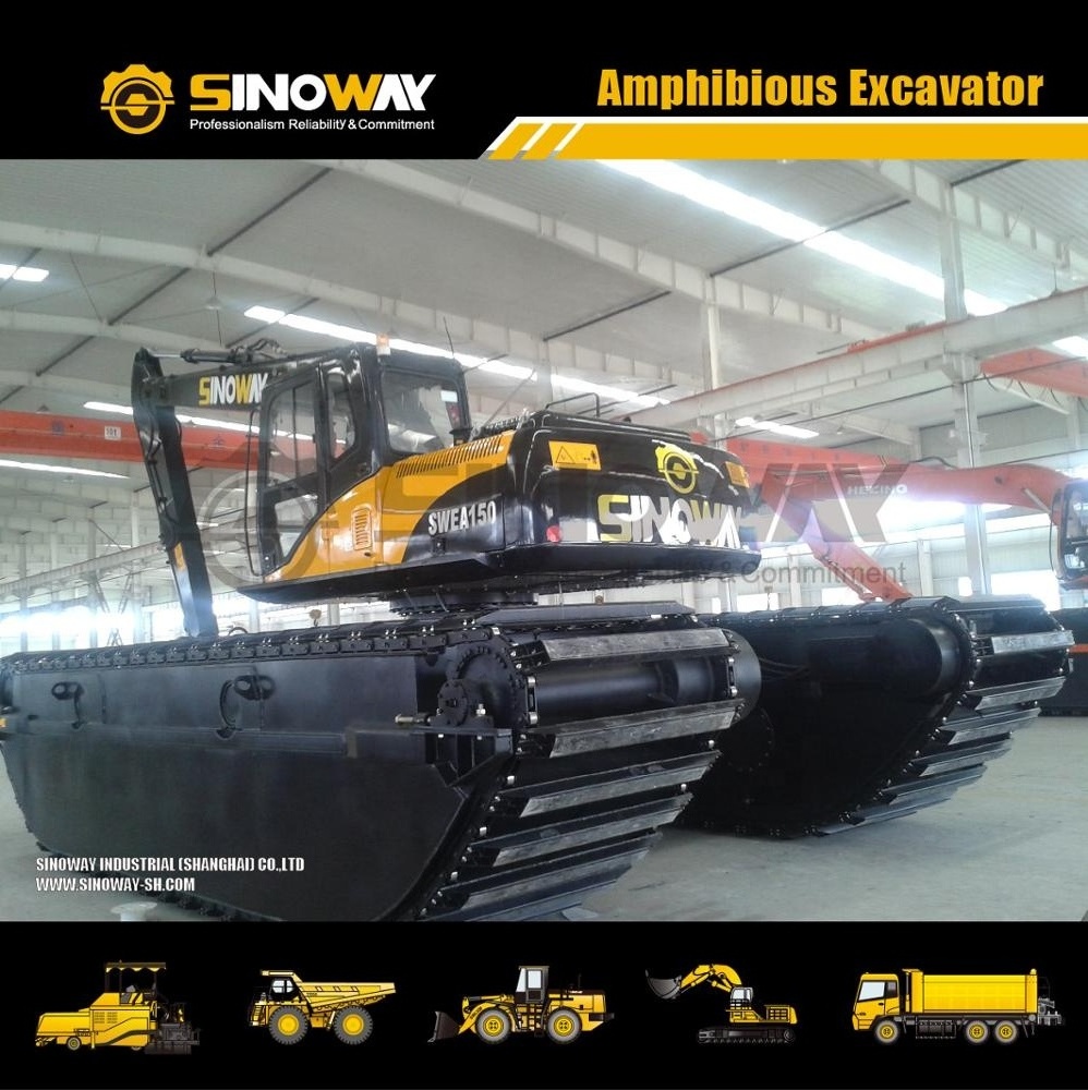 High Quality 20 ton Excavator Amphibi SINOWAY Amphibious Swamp Excavator Marsh Buggy for sale