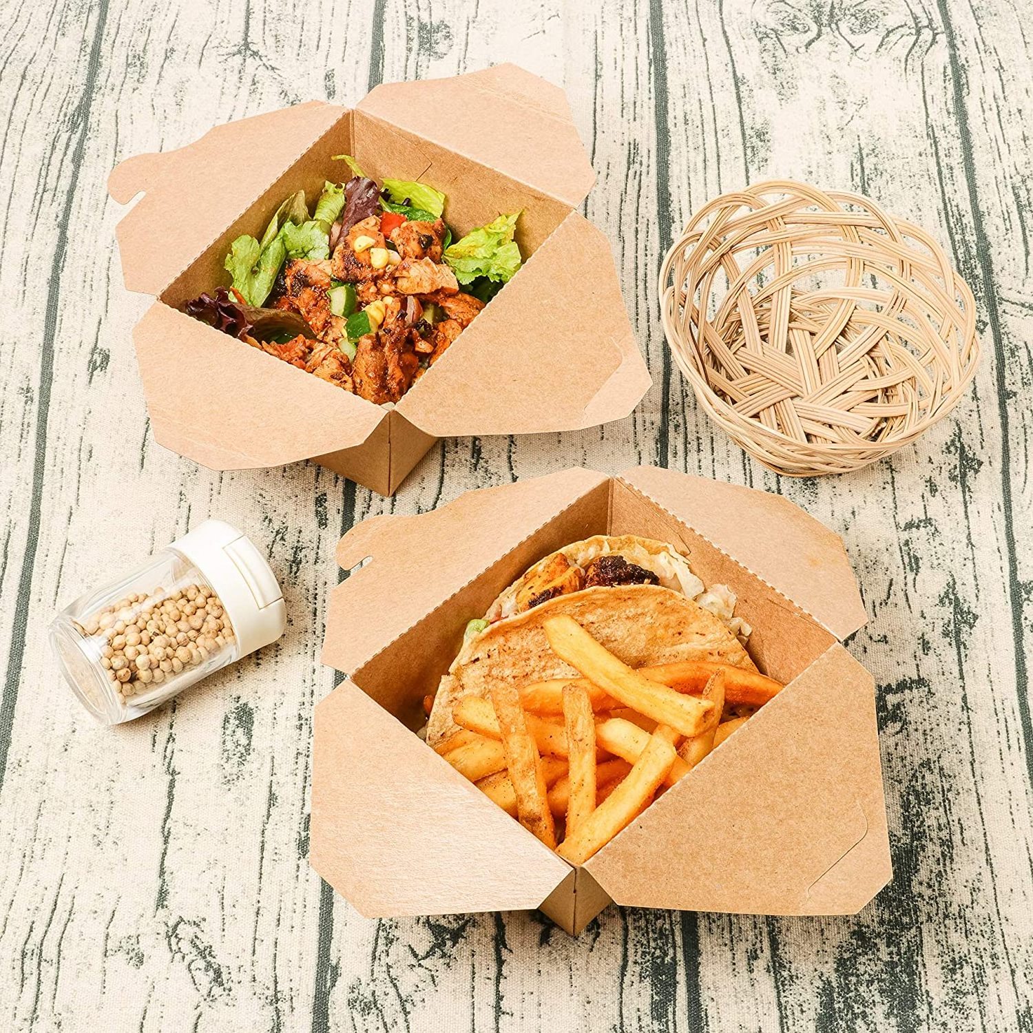 Factory  wholesale Custom Printed Burger Packaging Box Chicken French Fries Paper Packaging Food Container