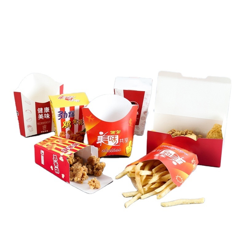 Factory price hot saleTake Away Food Boxes French Fries Fried Chicken Nuggets Carton Paper Food Packaging Box