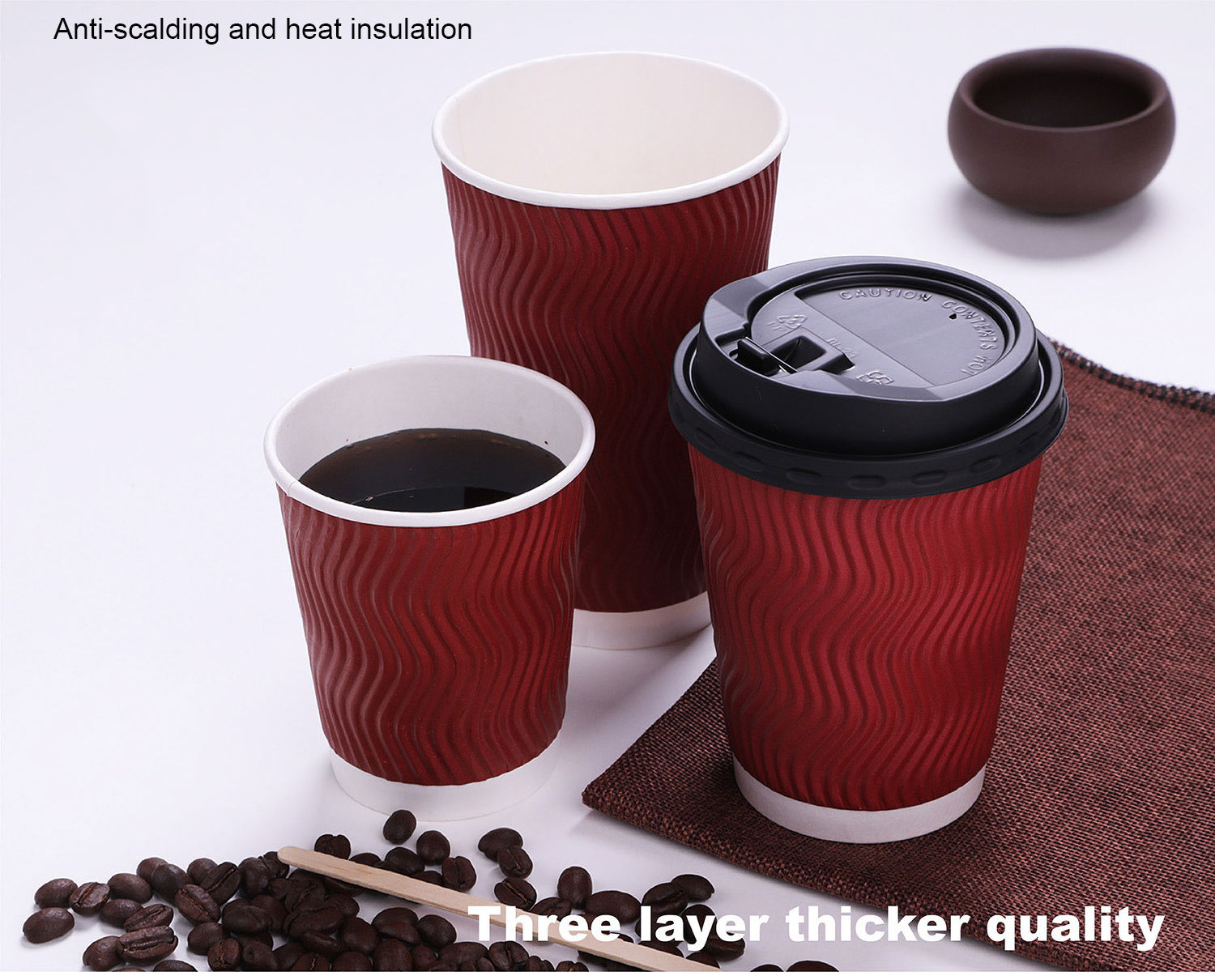 Factory  hot sale 4oz To 24 Oz Custom Printed Disposable Coffee Paper Cup With Lid And Sleeve