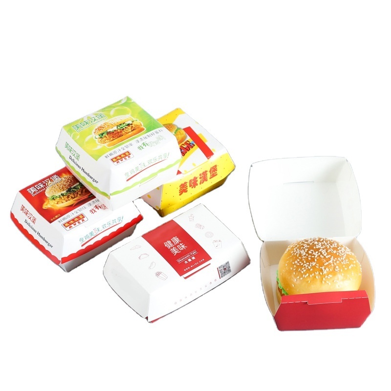 Factory  wholesale Custom Printed Burger Packaging Box Chicken French Fries Paper Packaging Food Container