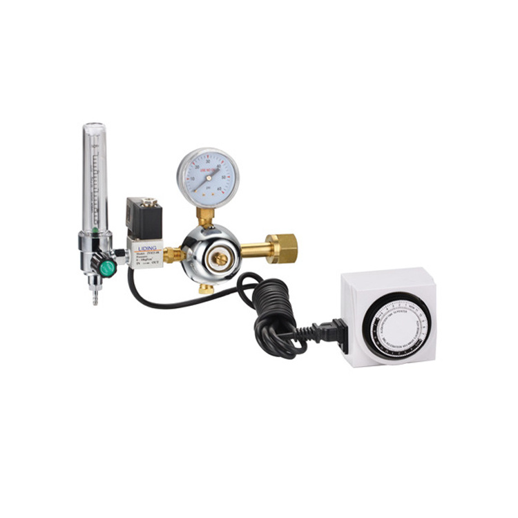 Gardening Automatic CO2 supply system high pressure CO2 gas regulator with Flowmeter, Timer 24Hours