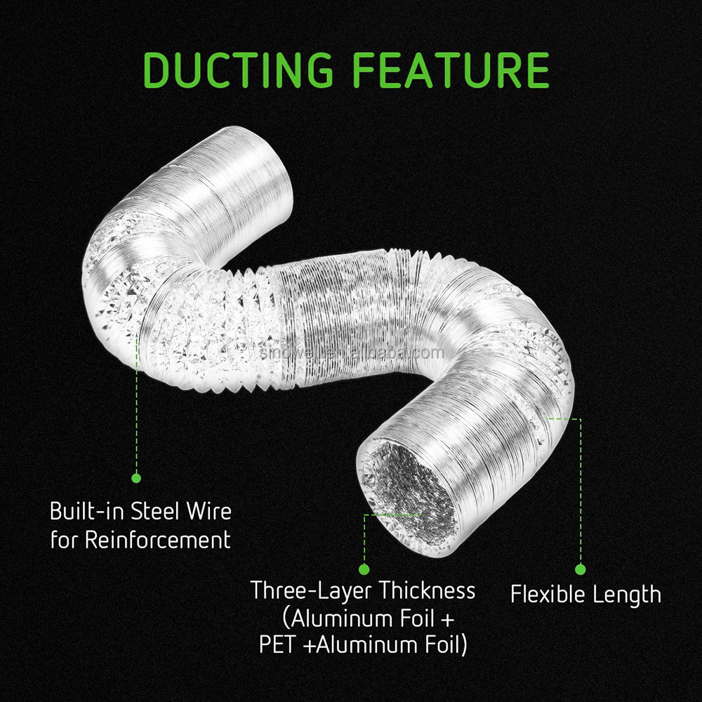 Non-Insulated Flexible Air Aluminum Ducting for HVAC Ventilation