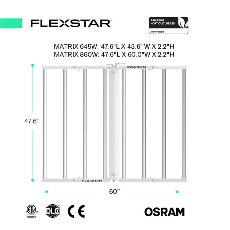 Flexstar Vertical Farming Samsung lm301h lm301b Dimmable 645W 860W Hydroponic UV IR Separate Control LED Grow Light