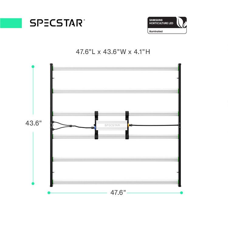 Specstar Indoor Vertical Farming Daisy-Chain 4X4 4X6 645 Watts 960 Watts Dimmable LED Grow Light