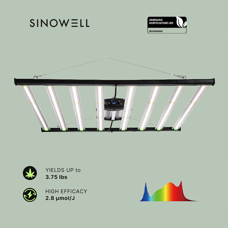 Sinowell Indoor Vertical Farming 180 Degree Foldable Dimmable LED Grow Light