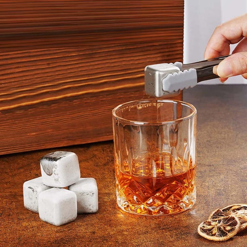 Sinowin Best Selling Ice Cube Whiskey Stones Stainless Steel Reusable Whiskey Stones Glass Gift Set For Wine Accessories