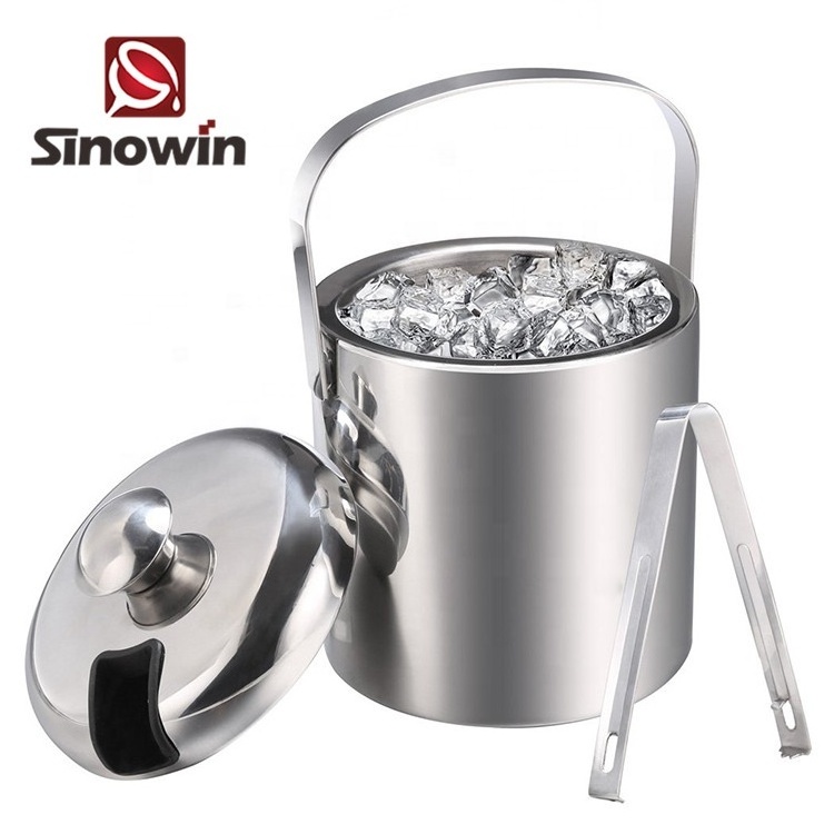 Wine Ice Bucket Beer Ice Bucket SW-IB47 Stainless Steel Buckets, Coolers & Holders Bar Accessories Ice with Tongs Everyday