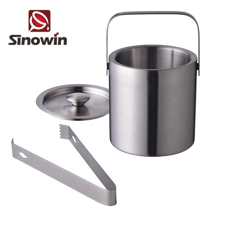 Wine Ice Bucket Beer Ice Bucket SW-IB47 Stainless Steel Buckets, Coolers & Holders Bar Accessories Ice with Tongs Everyday