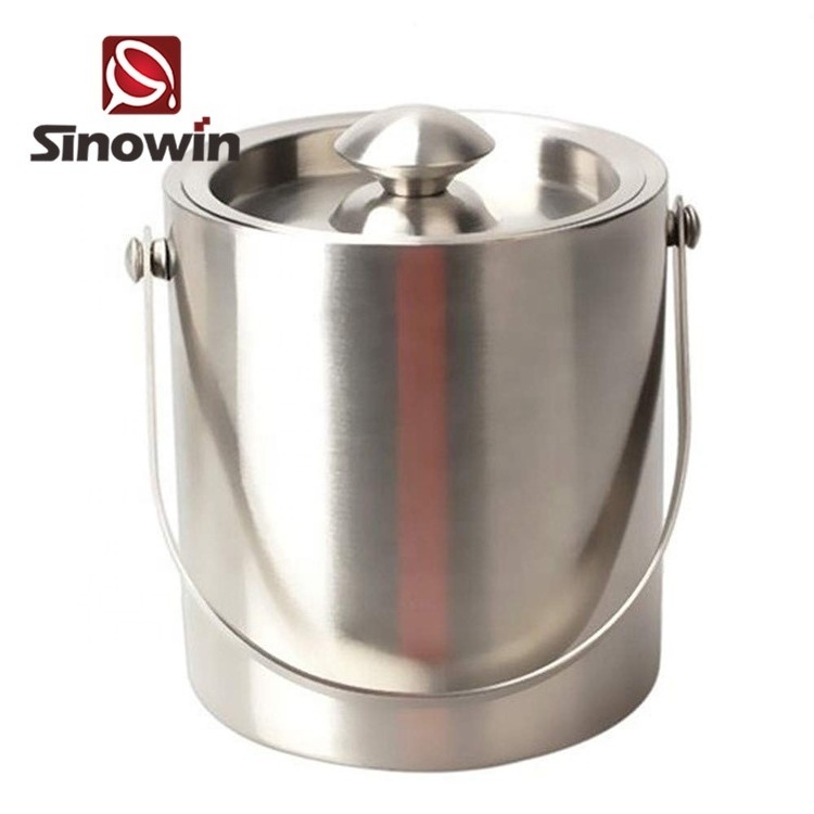 Wine Ice Bucket Beer Ice Bucket SW-IB47 Stainless Steel Buckets, Coolers & Holders Bar Accessories Ice with Tongs Everyday