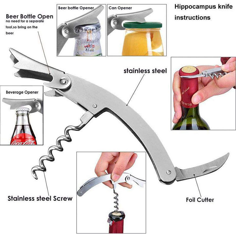 Top Seller Bar Tools Wine Bottle Opener 5pcs Set Creative Personalized Stainless Steel Wine Corkscrew Gift Box