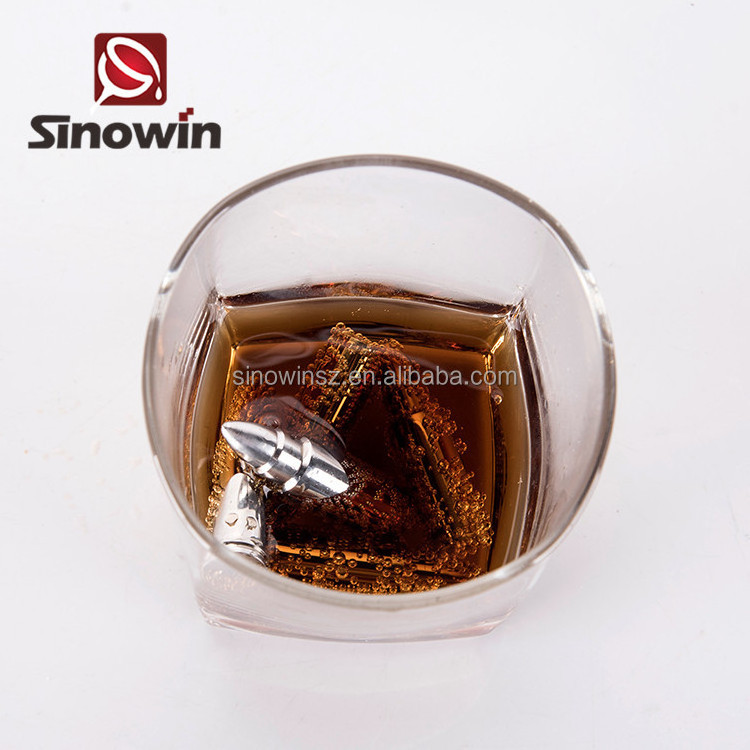 Modern Design Bullet Shaped Stainless Chilling Whiskey Stones Metal Ice Cubes