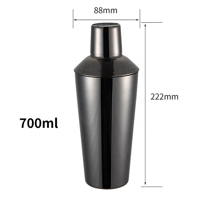 Top Sale  Bar Tools Black 700Ml Stainless Steel Cocktail Kit Barware Cocktail Shakers