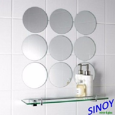 New Product Round Rectangular Hexagon Wall Mirror Adhesive by Packaging Tape for Decorative