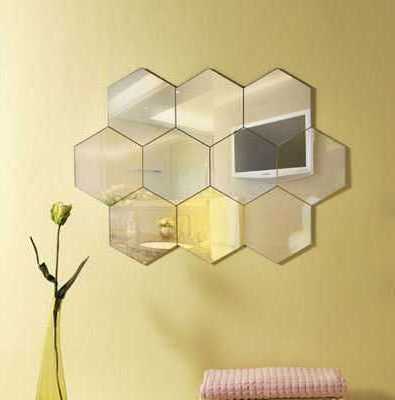 Wall Mounted Diamond Spell Bevel Mirror Tile For Hotel Decoration