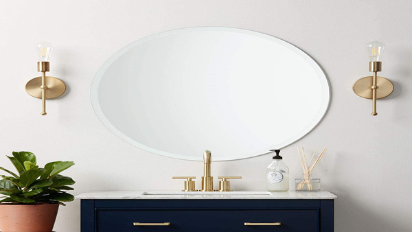 3mm 4mm 5mm 6mm High quality frameless beveled silver large mirror for bathroom wall decoration