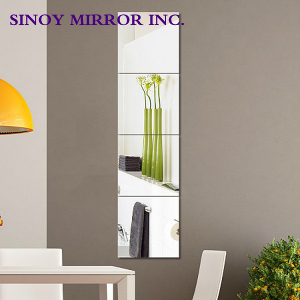 best selling Square Full Length Wall Mirror Tiles Frameless Self Adhesive Combination Dressing Mirror factory