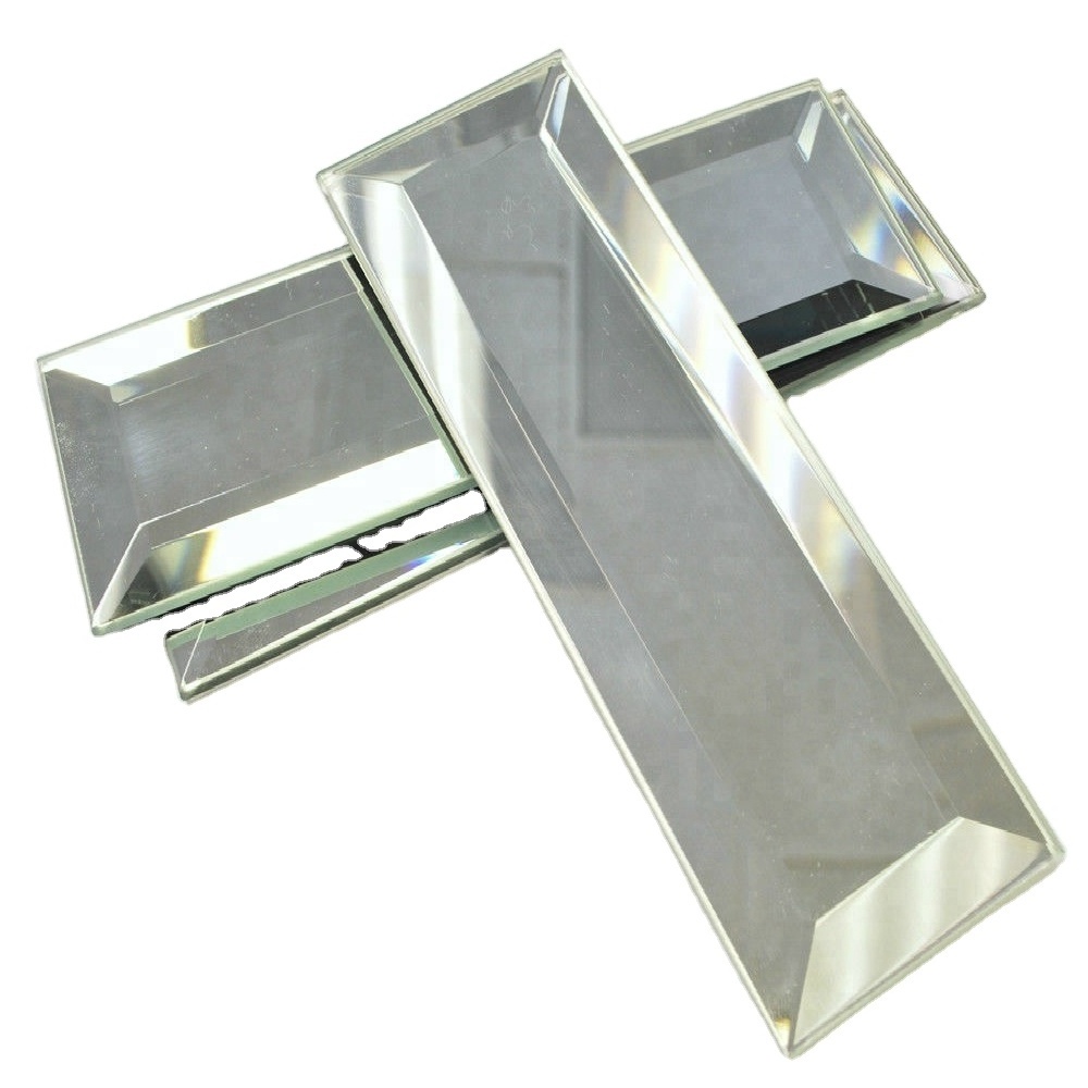 high quality 4mm 5mm 6mm home decor wall Silver beveled Mirror Tiles for Bathroom wall mirror