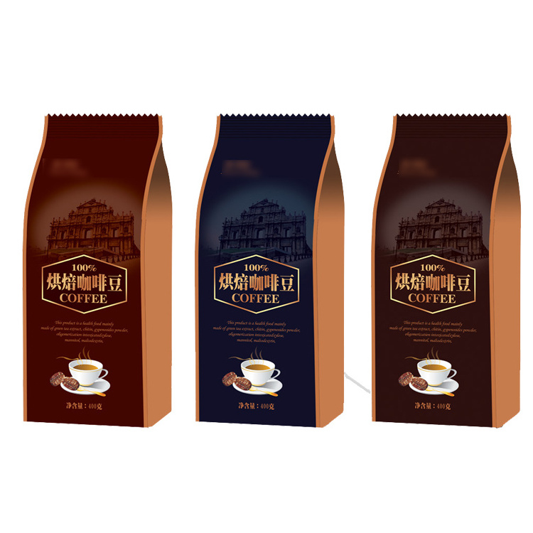 Custom Printed Zip lock Stand Up Coffee Bags Laminated Material With One-way valve