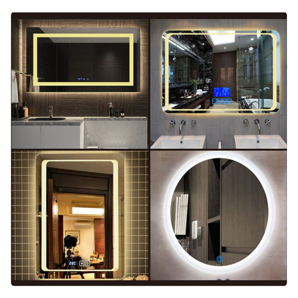 Customized Wall Mounted Glass Wifi Magic Mirror Touch Screen Dimmer Bath Lights Smart Led Bathroom Mirror