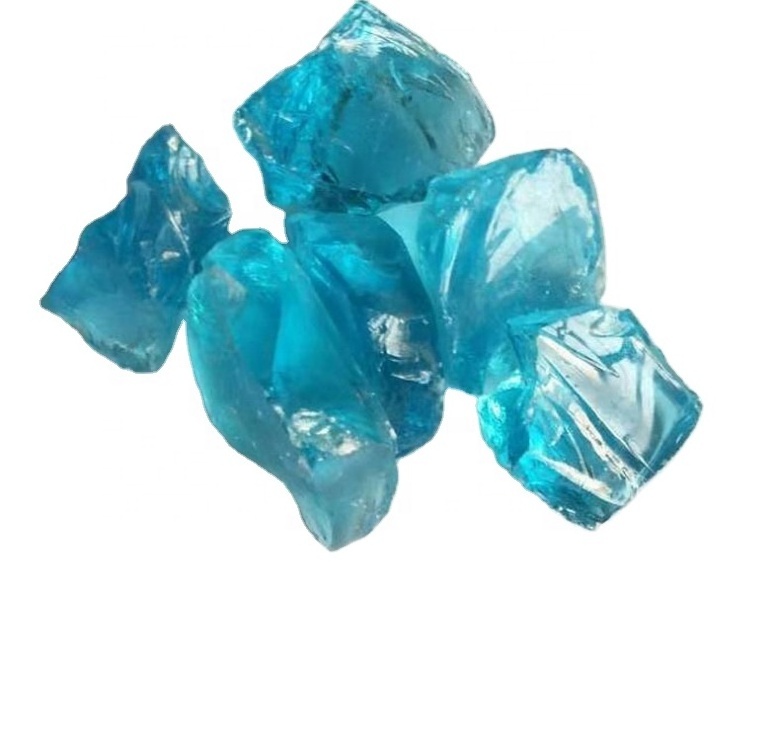 Landscaping natural decorative aqua blue glass rock