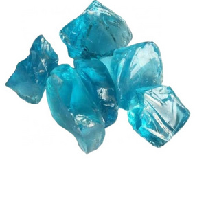 Landscaping natural decorative aqua blue glass rock