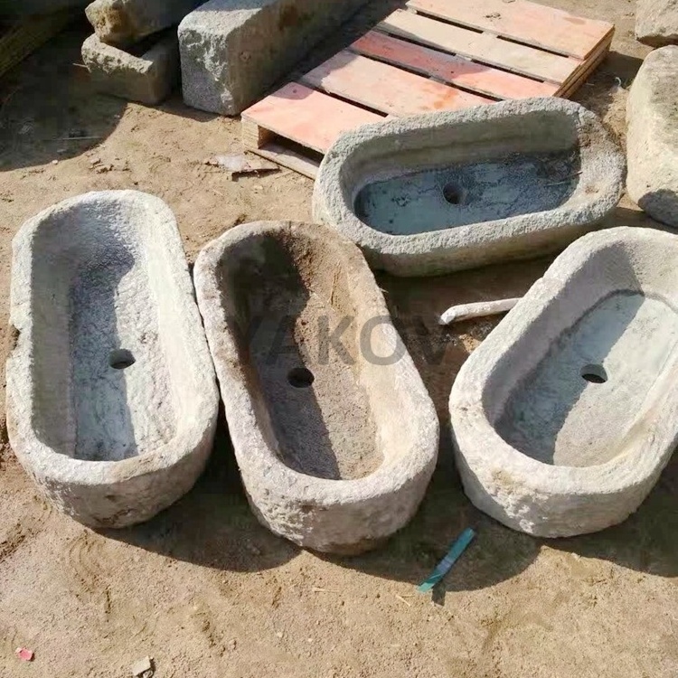 reclaimed antique old arc stone pig water troughs