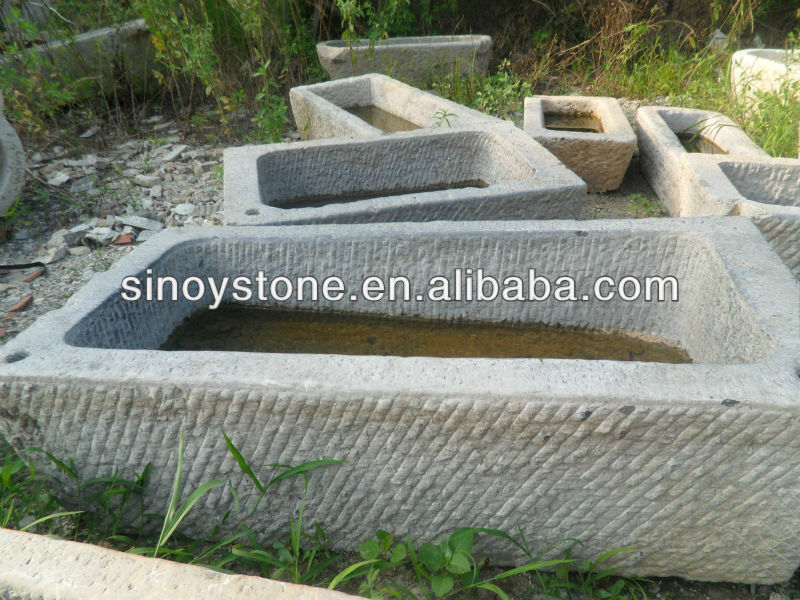 Reclaimed old stone cattle  trough for garden decoration