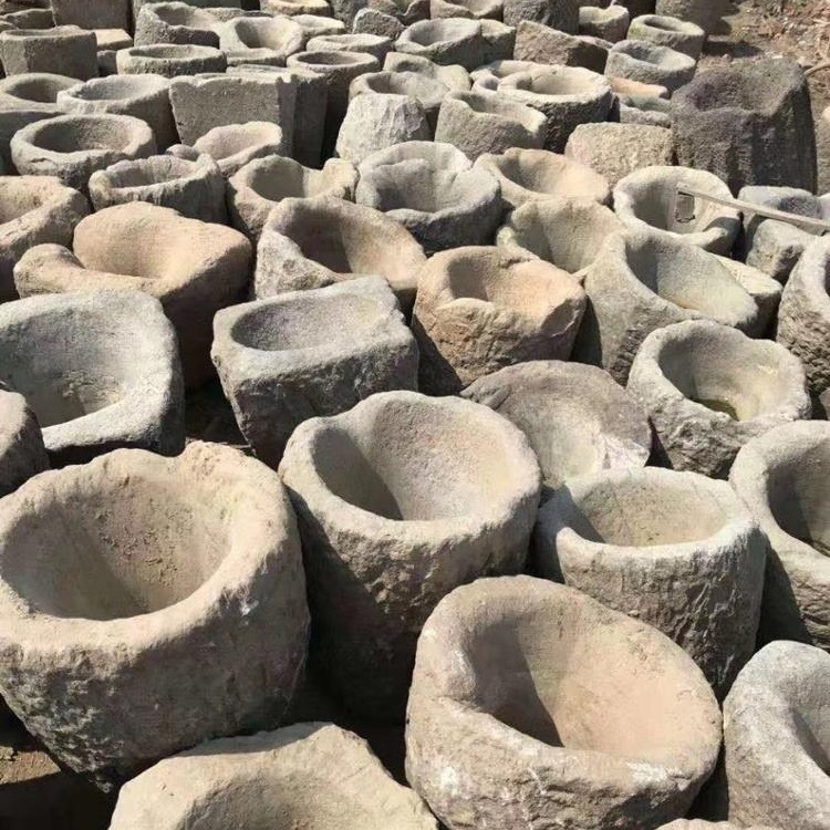 Antique Stone Water Trough Granite Deep Round Pots, Old Stone Troughs For Sale