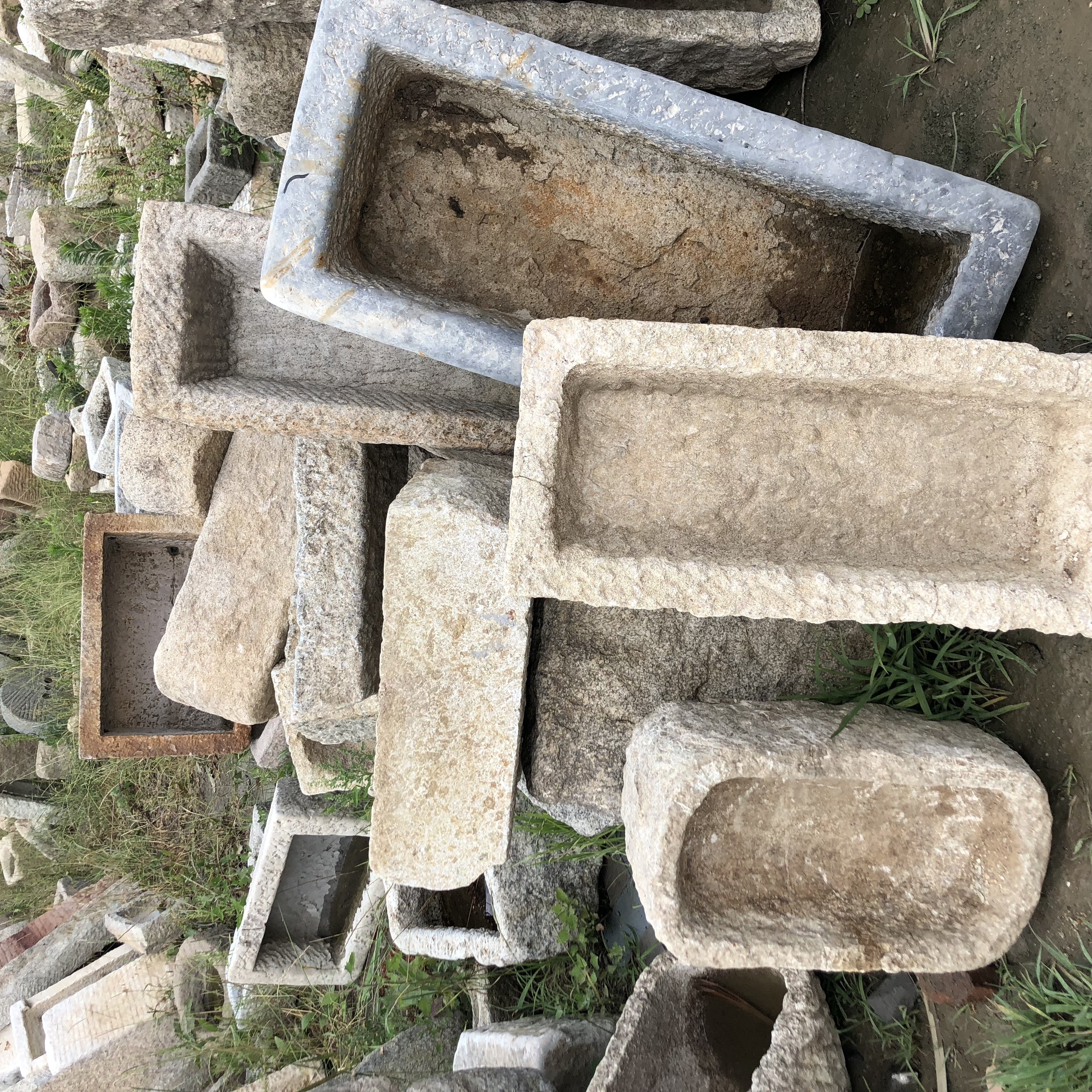 Garden decoration Reclaimed old stone troughs