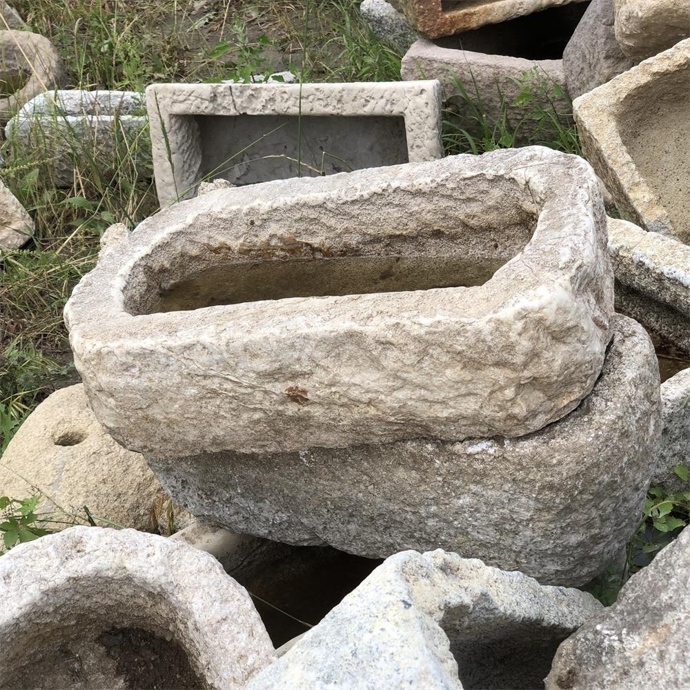 Garden reclaimed Old granite Stone water troughs