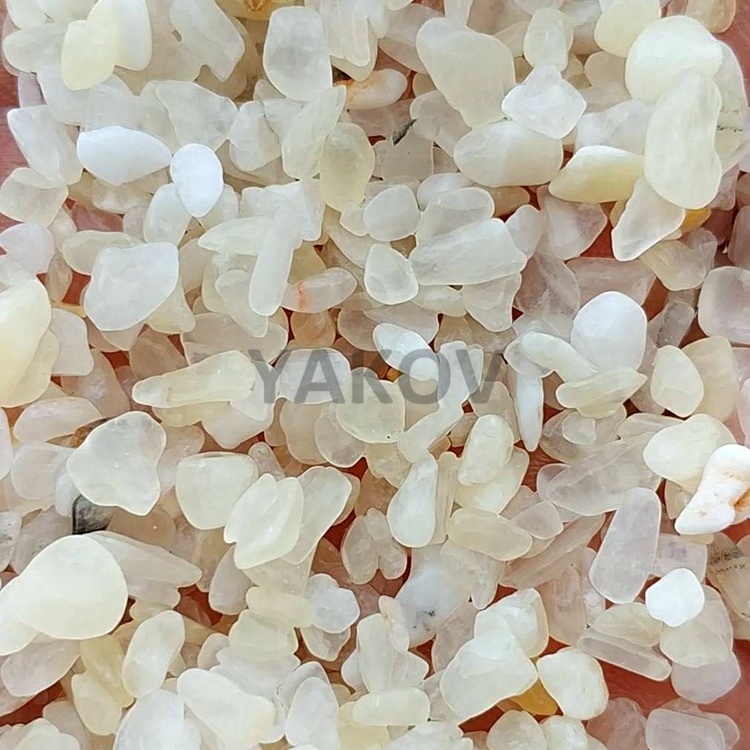 factory price tumbled small yellow jade terrazzo pebble stone