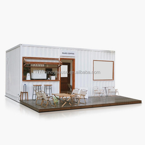 Prefab 20Ft Shipping Container Coffee Shop Fast Food Kiosk Booth Shipping Container Bar Cafe Coffee Container Shop