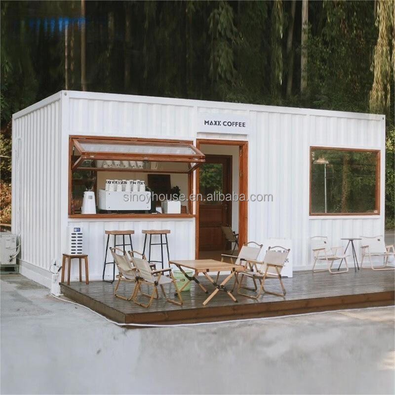 Prefab 20Ft Shipping Container Coffee Shop Fast Food Kiosk Booth Shipping Container Bar Cafe Coffee Container Shop