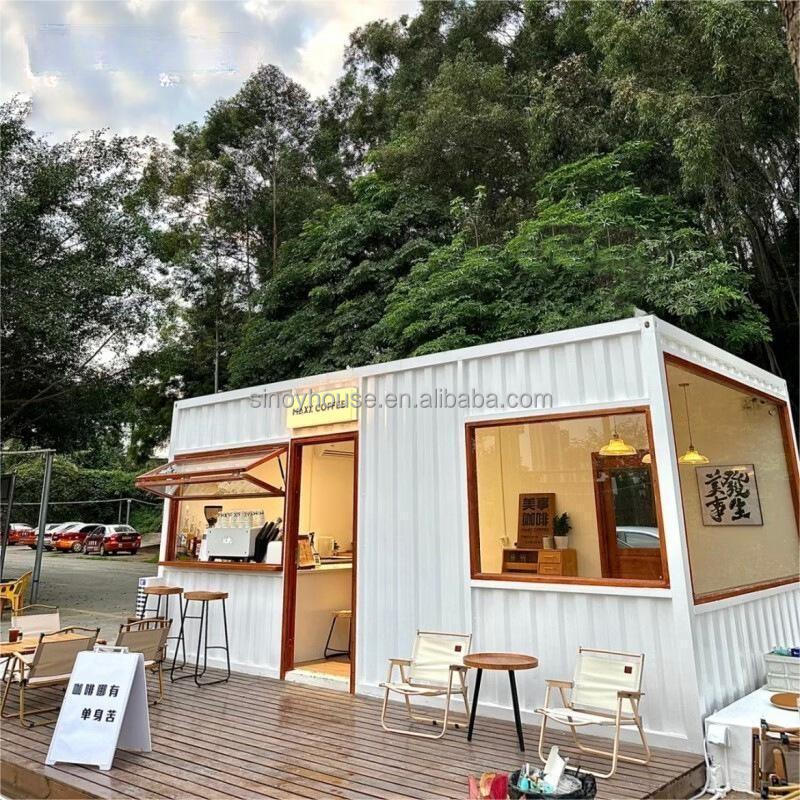 Prefab 20Ft Shipping Container Coffee Shop Fast Food Kiosk Booth Shipping Container Bar Cafe Coffee Container Shop