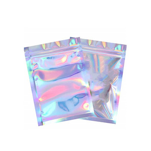 Custom Logo Zip-lock Resealable Smell Proof Aluminum Foil Mylar Plastic Edible Small Food Packaging Hologram Bags