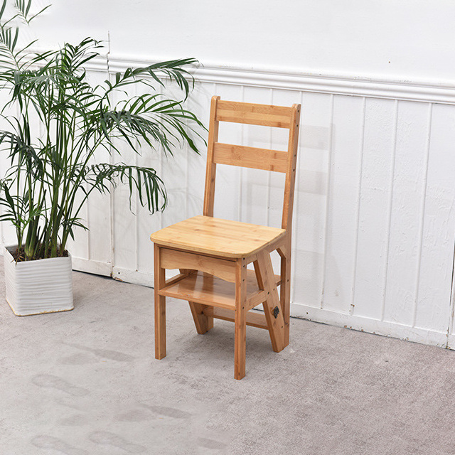 Multi-functional Library Bamboo black ladder chair