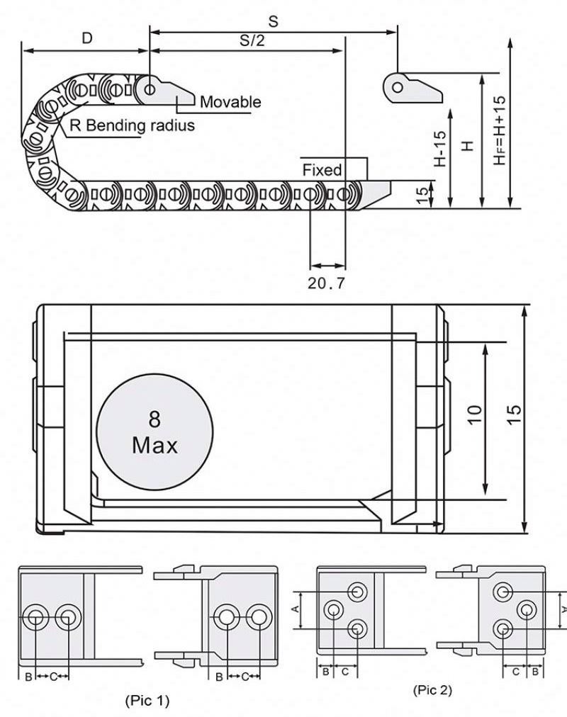 Machine tool machinery cable drag chain wire carrier