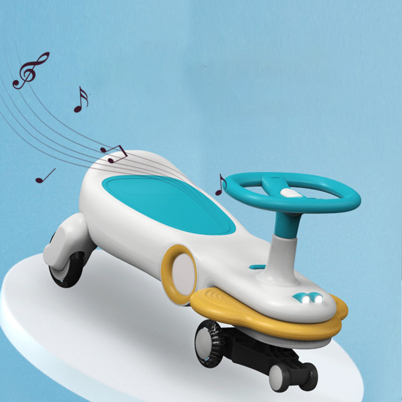 2023 Baby kid children wiggle swing car twist car With Light and Music OEM New Wholesale Wiggle Twist Battery Ride-On Baby Toy