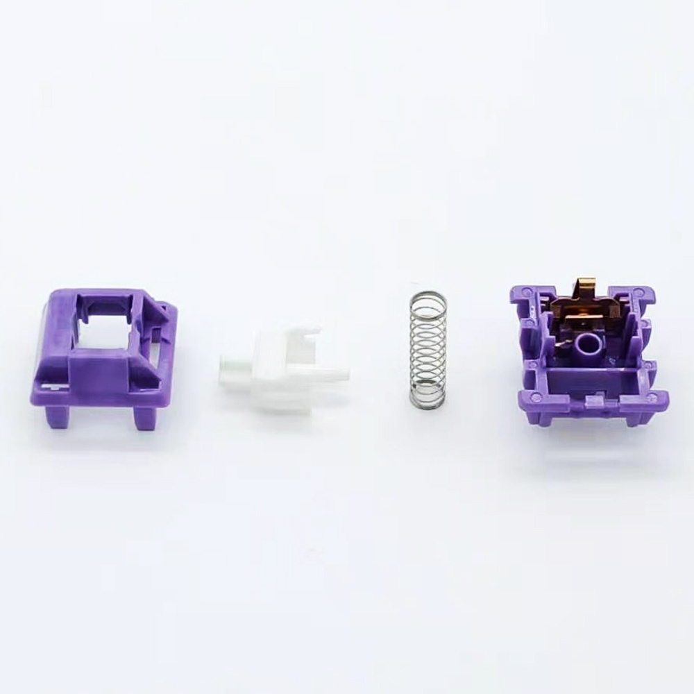 Tecsee Purple Panda Switches PME Housing POM Tactile Stem Mechanical Keyboard Switches Standard Spring 68g Push Button Switches