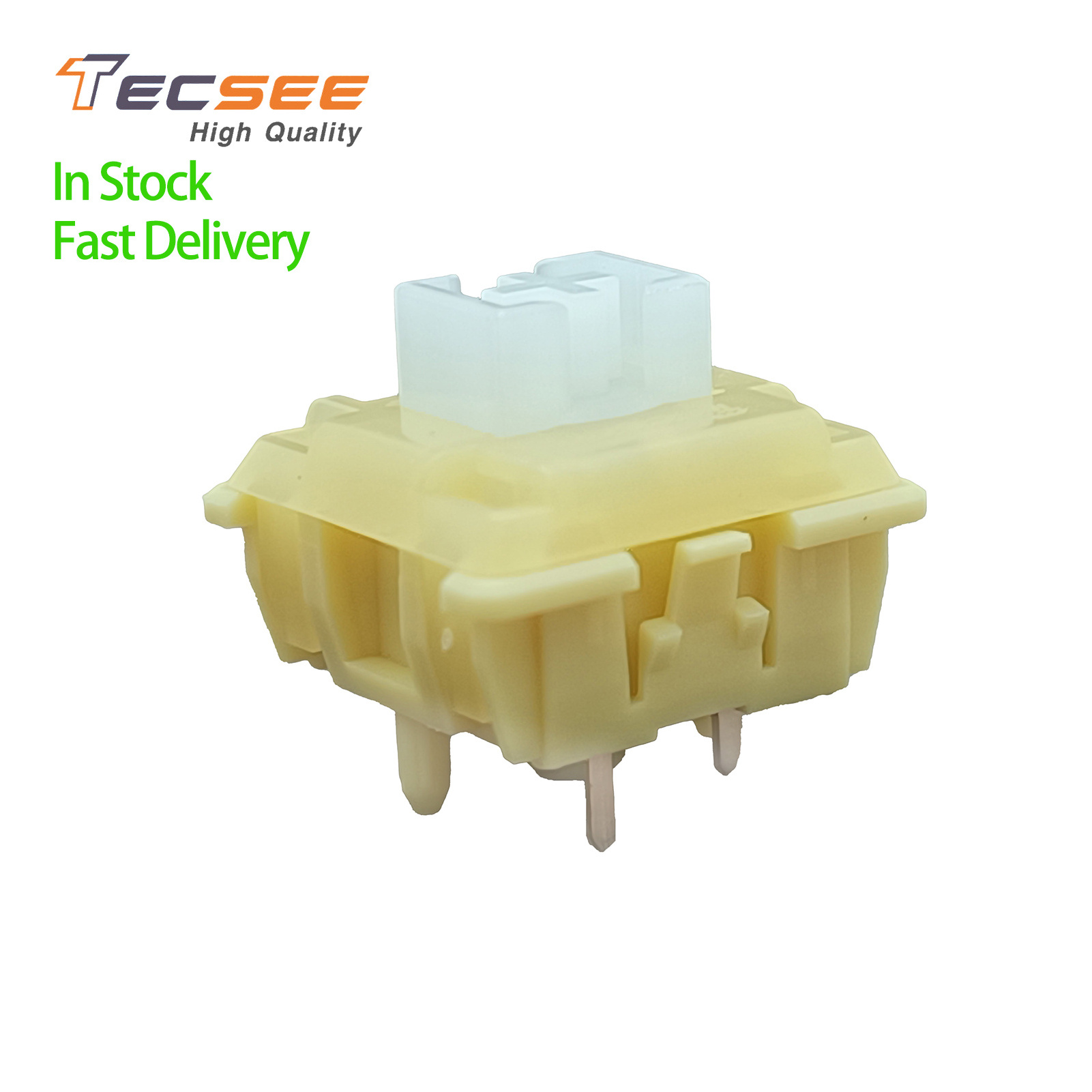 Tecsee Free Samples OEM ODM Mechanical Switches Lubed For Silent Linear Quiet Yellow Silent Shaft Spring 63.5g Keyboard Switches