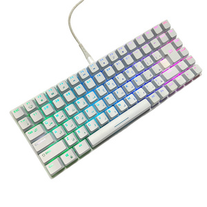 hot selling rgb translucent mechanical gaming keyboard 80% white mini custom pc rgb backlit optical mechanical keyboard