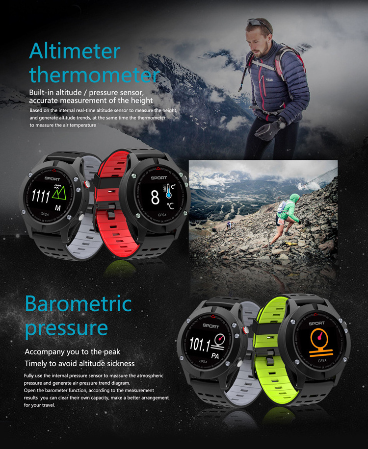 Sports Fitness No.1 F5 GPS Smartwatch With HR Monitor Barometric Altimeter Smart Watch BestSuppliers