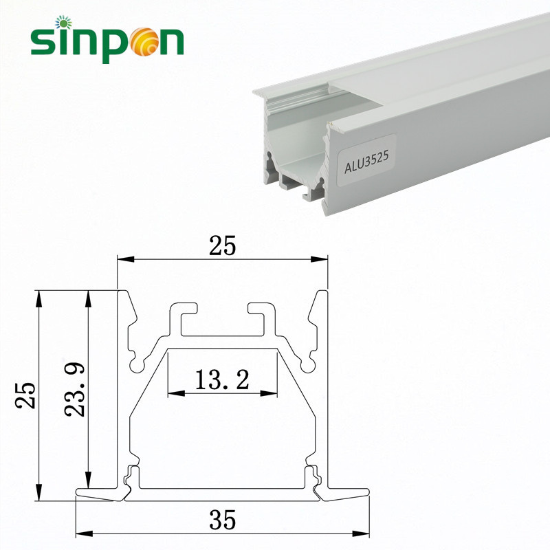 Wholesale 35*25mm 35*35mm LED Aluminum Profiles Channel Perfil De LED Perfiles En Aluminio LED For LED Strips Lights Ceiling