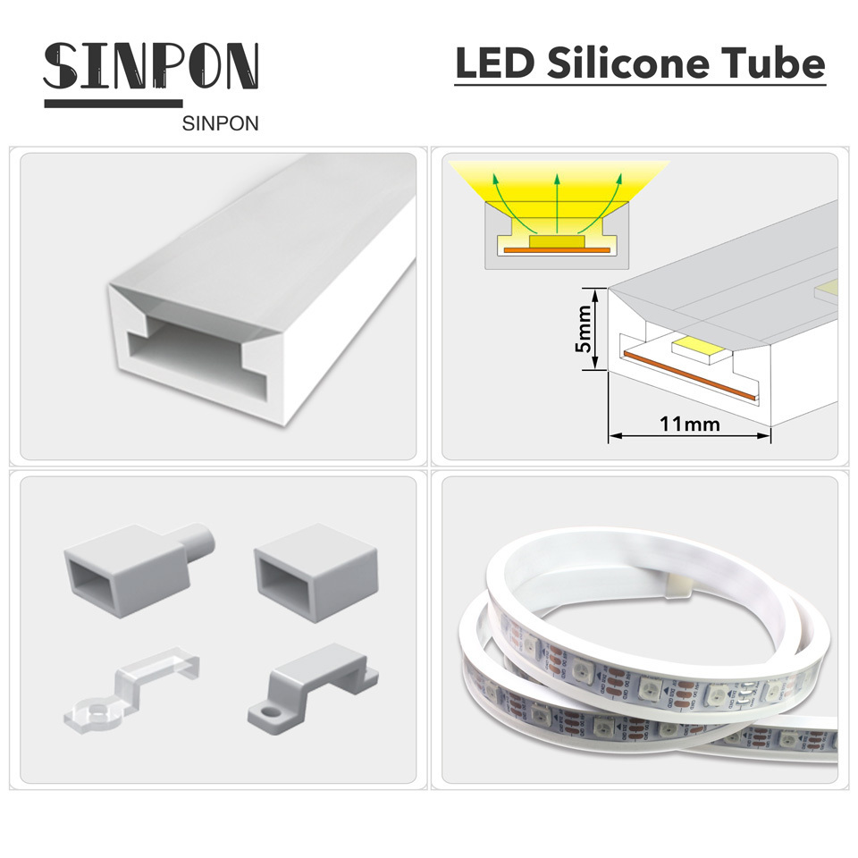 Factory price direct sales and waterproof LED Silicone Tube with new design thin wall soft clear gel tubing silicone rubber tube