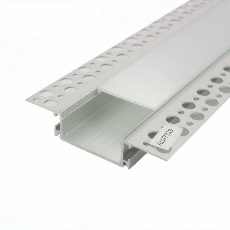 Slim size architectural gypsum plaster aluminium profile for 8mm led strip light