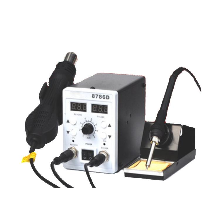 8786 D professional smd iron desolding hot air gun soldering rework station